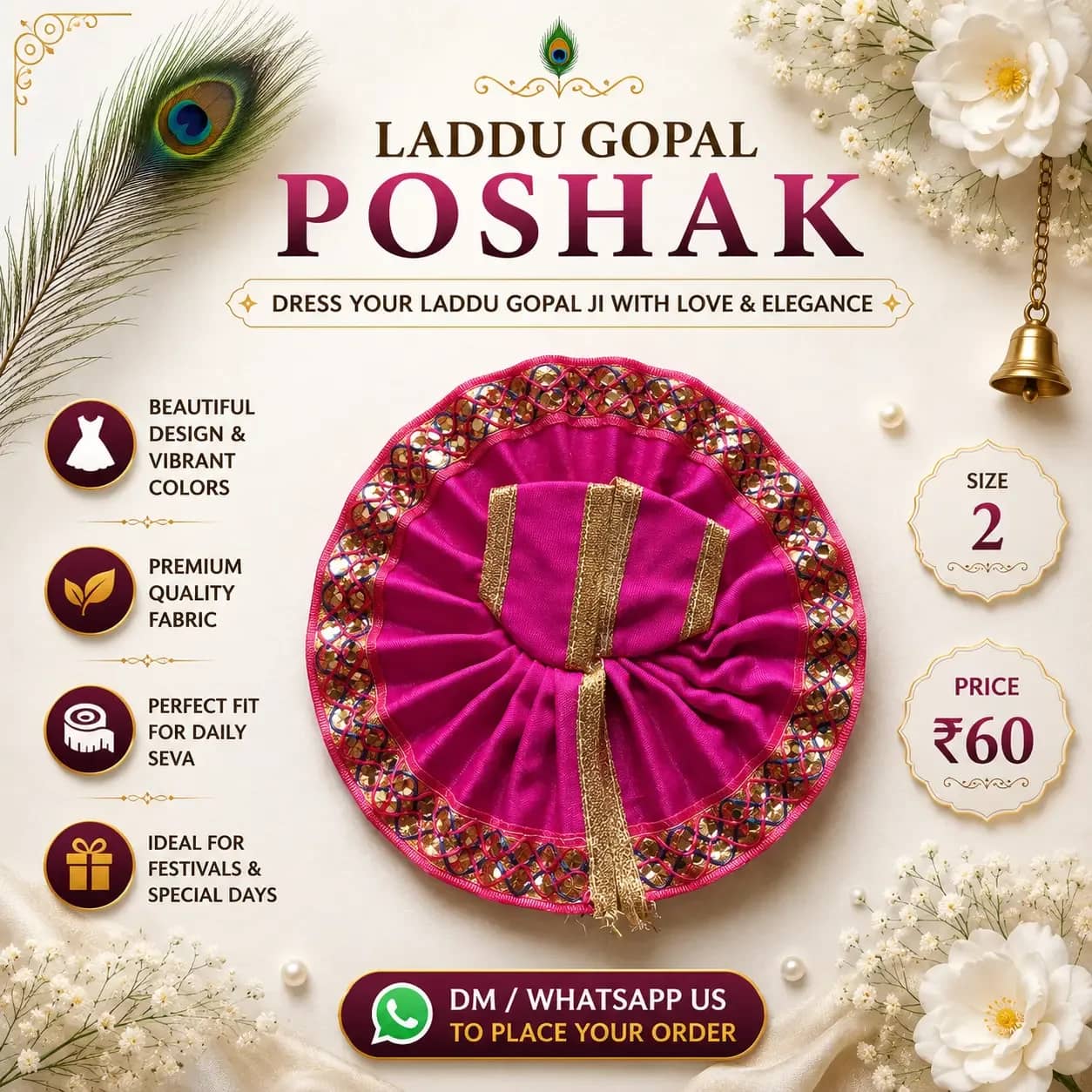 Traditional Laddu Gopal Poshak (Size 2)