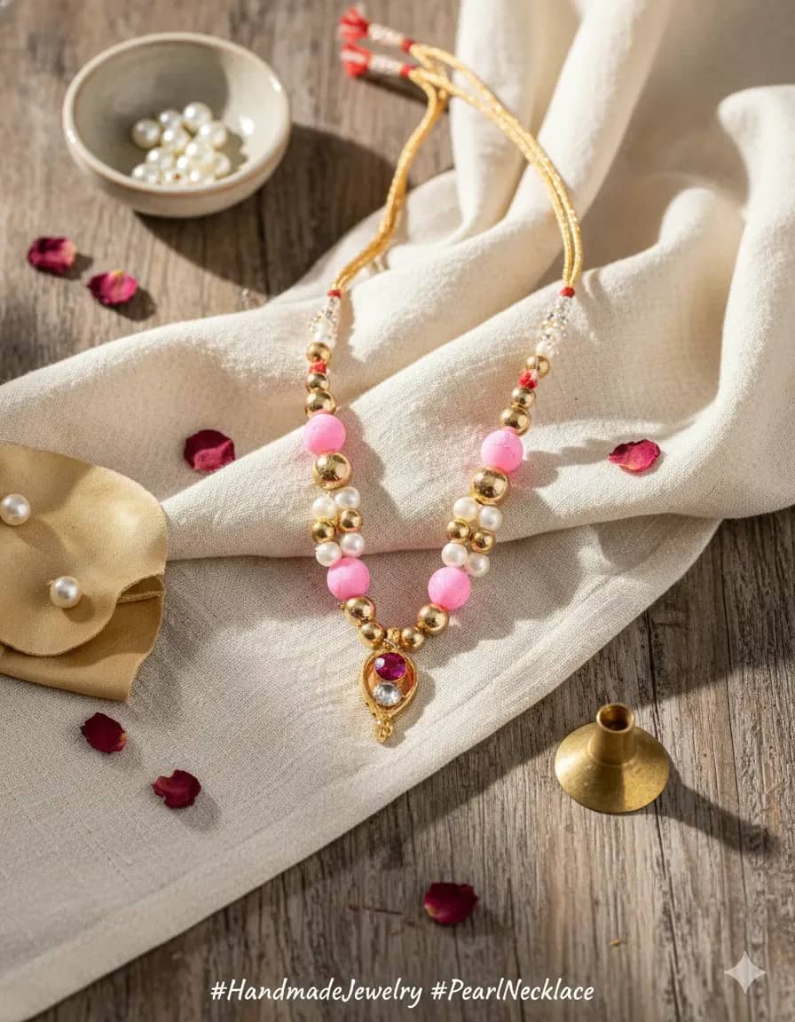 Handmade Pearl & Stone Mala