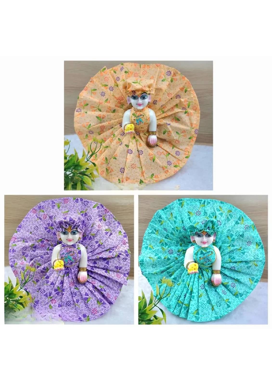 Laddu Gopal Leafy Floral Combo (Pack of 4)