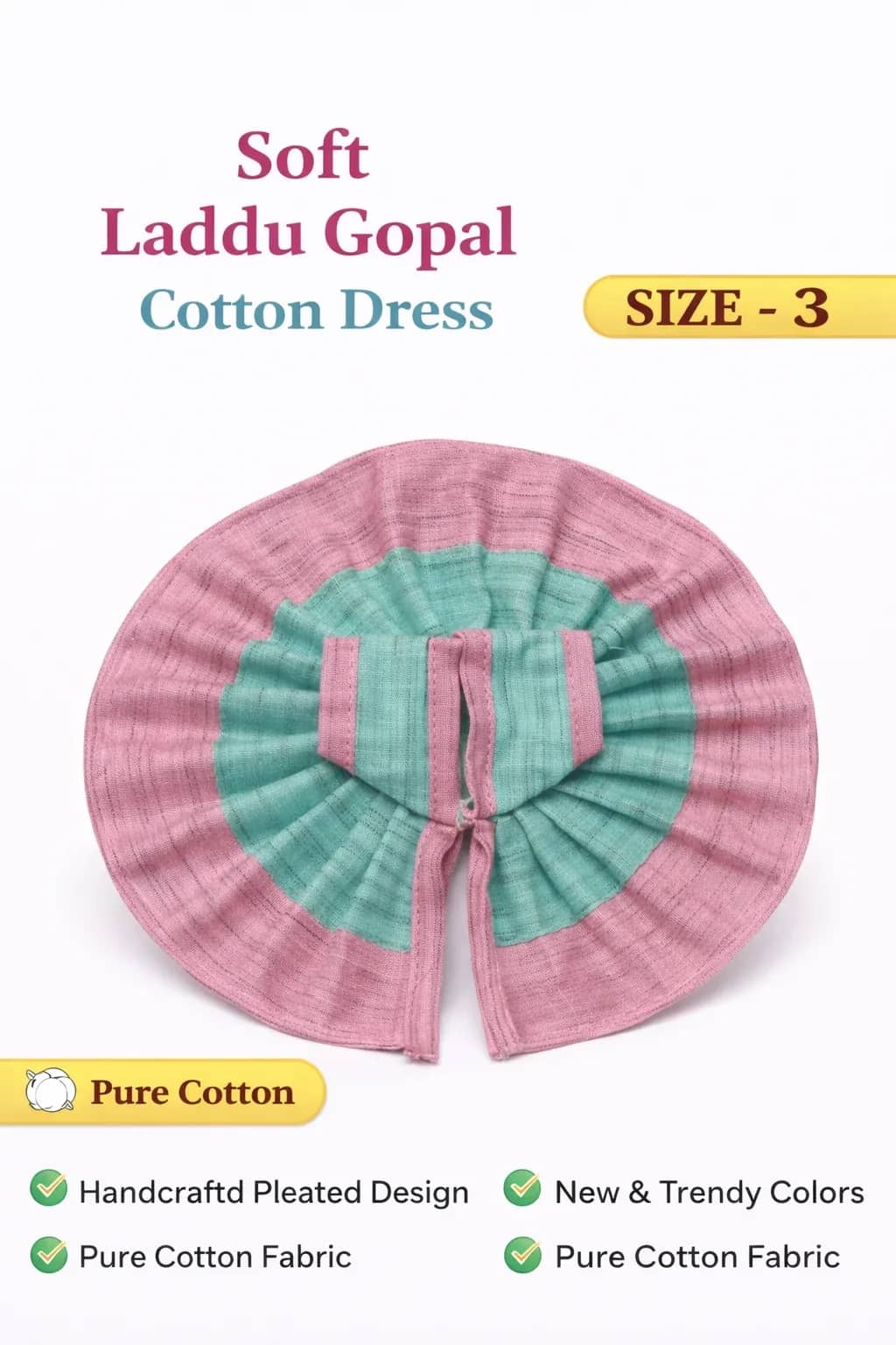 Elegant Pleated Cotton Dress (Size 3)