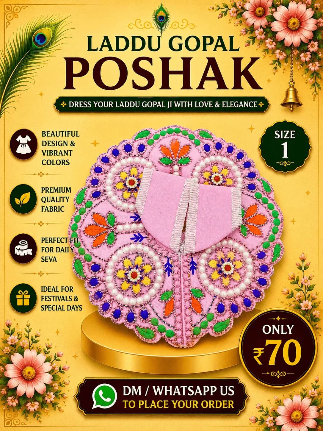 Floral Pink Embroidered Poshak