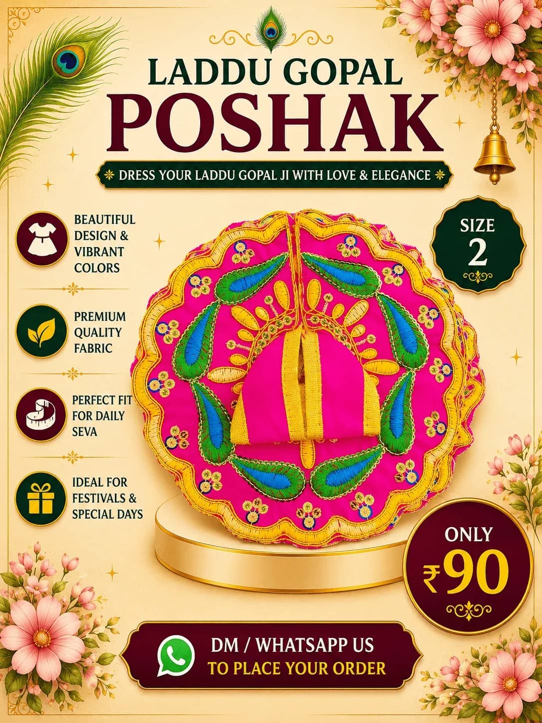Fuchsia Paisley Motif Poshak