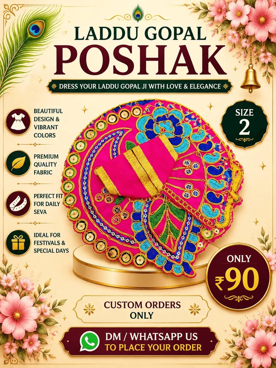 Vibrant Pink Floral Poshak