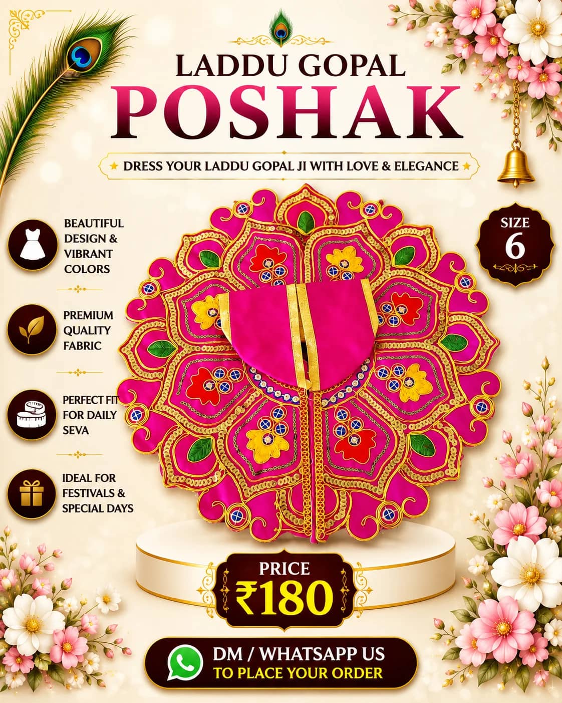 Magenta Floral Jewel Embroidered Poshak