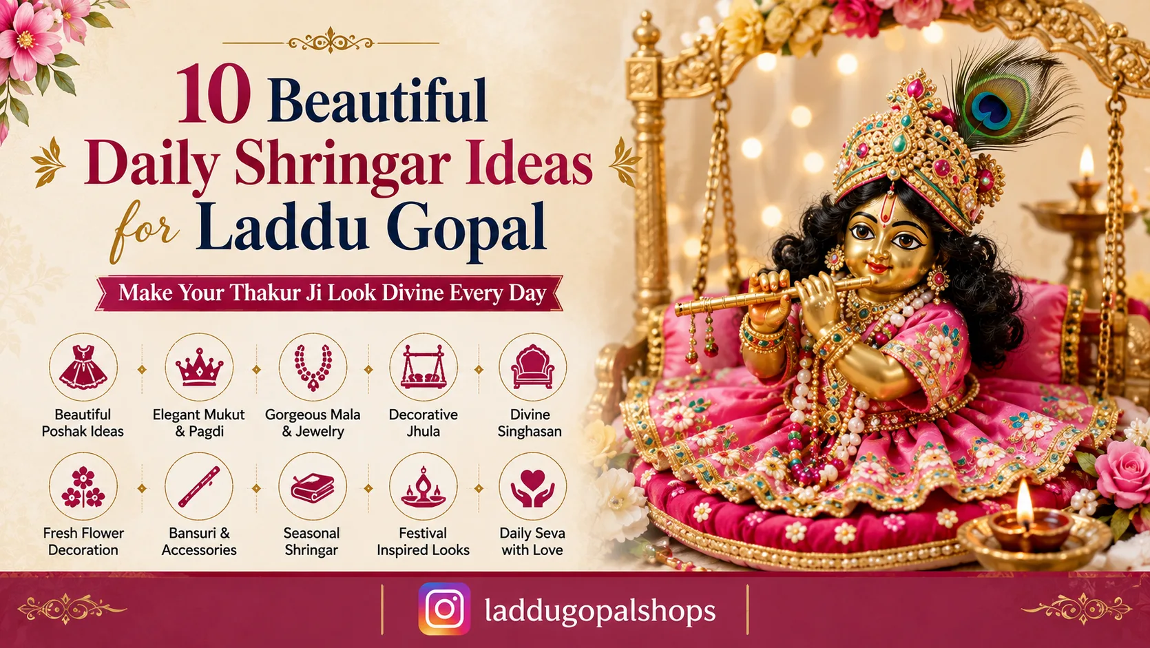 10 Beautiful Daily Shringar Ideas for Laddu Gopal Every Devotee Will Love