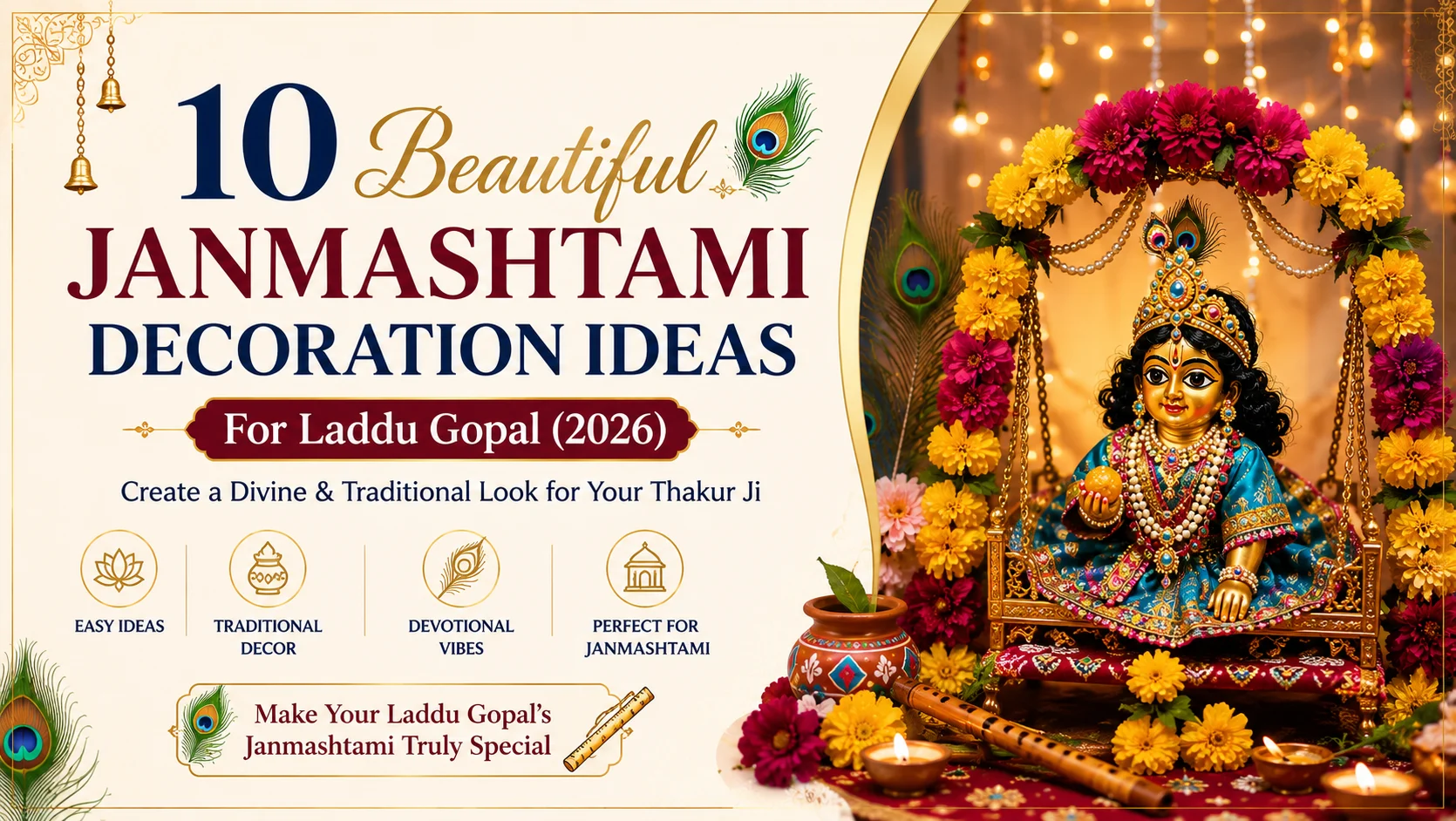 10 Beautiful Janmashtami Decoration Ideas for Laddu Gopal (2026)