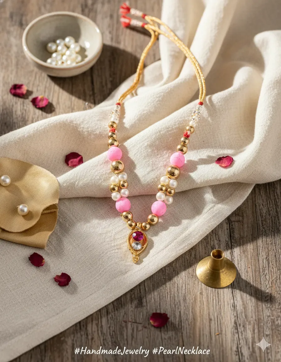 Handmade Pearl & Stone Mala