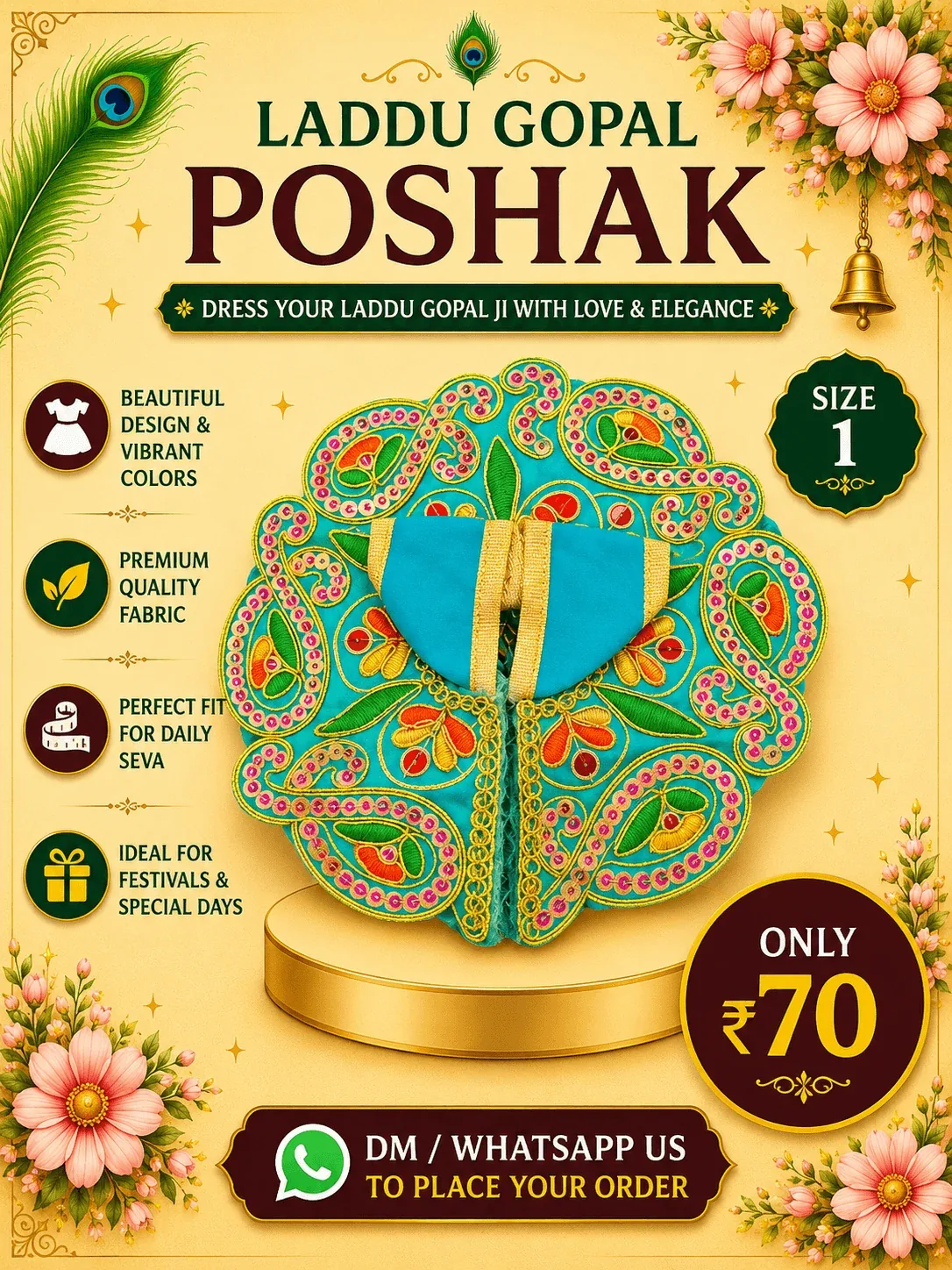 Turquoise Paisley Festival Poshak