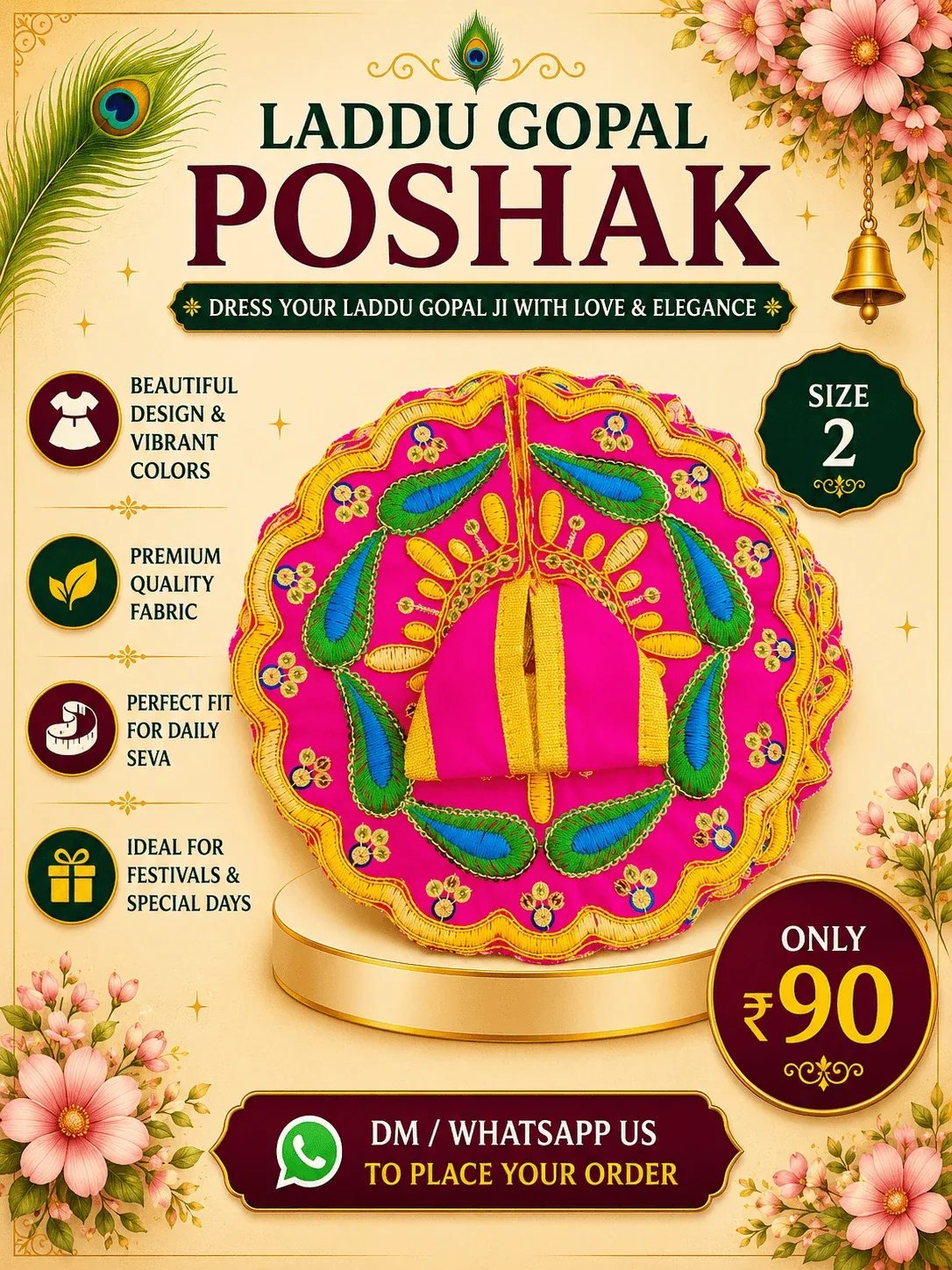 Fuchsia Paisley Motif Poshak