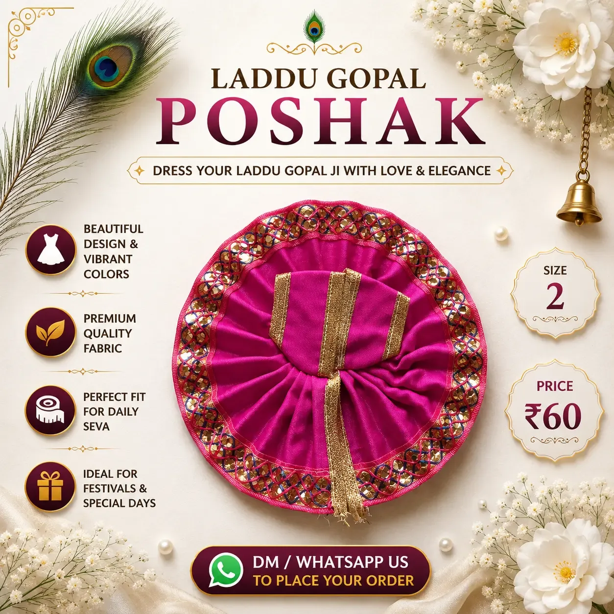 Traditional Laddu Gopal Poshak (Size 2)