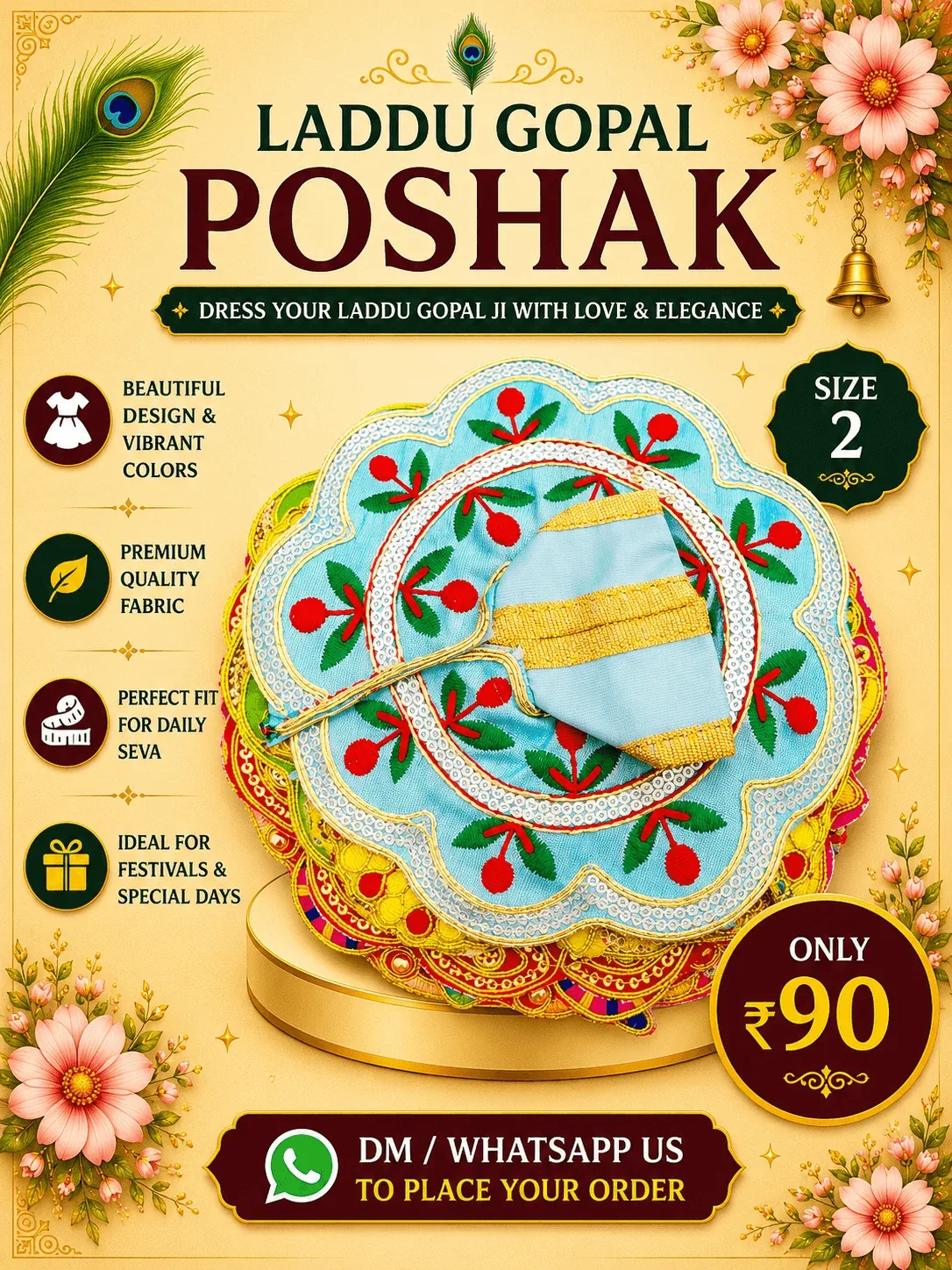 Sky Blue Cherry Blossom Poshak