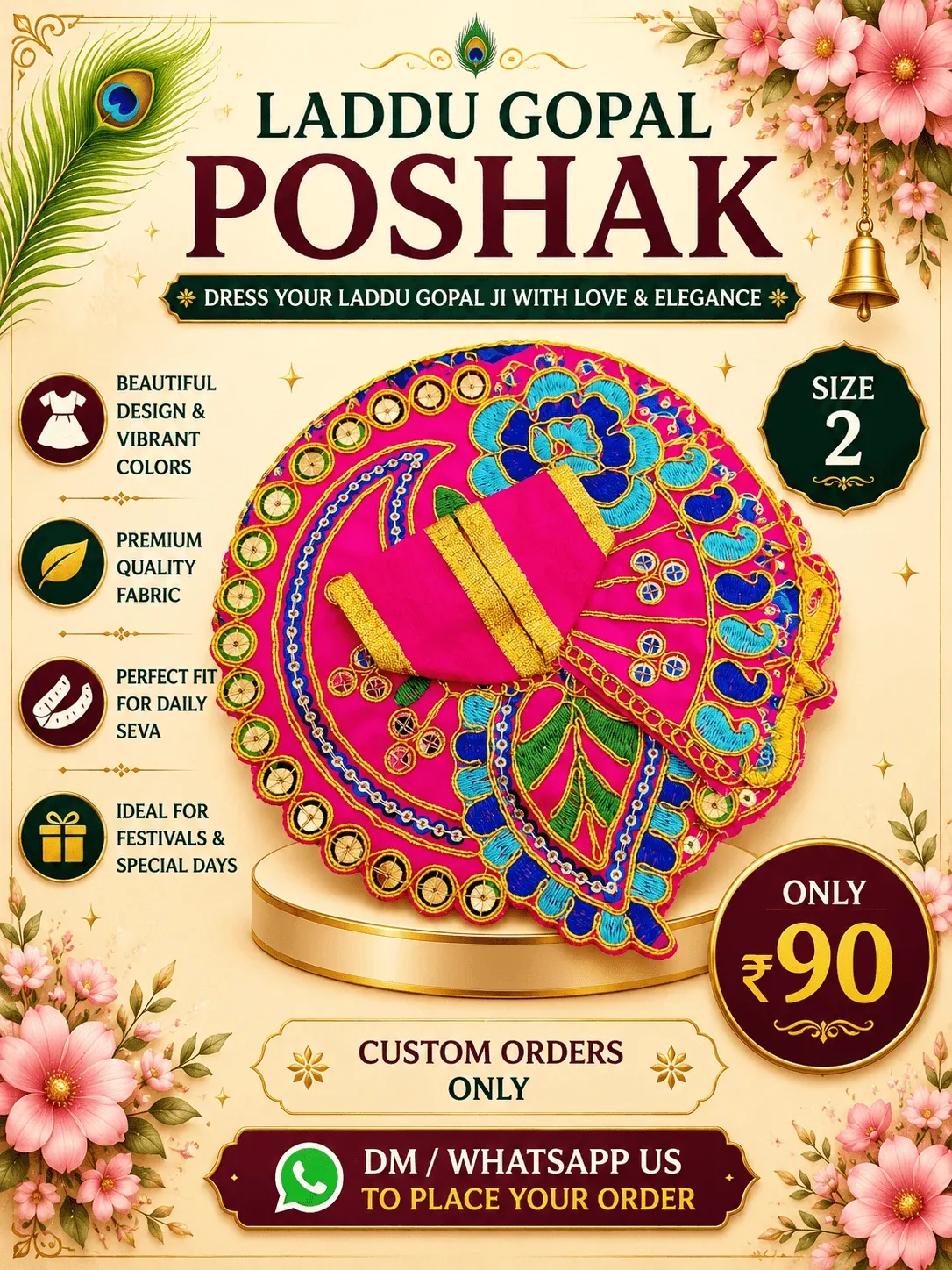 Vibrant Pink Floral Poshak