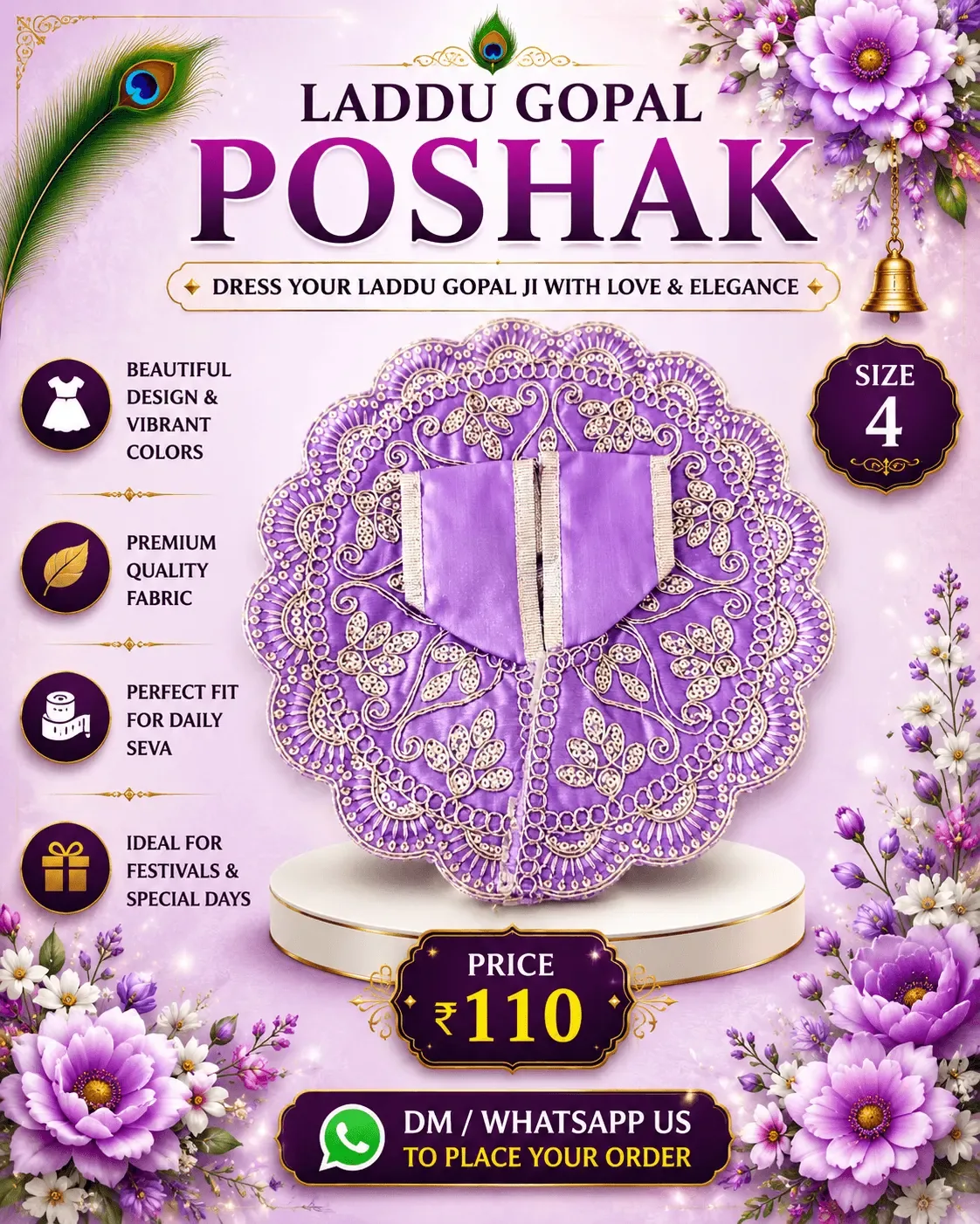 Purple Royal Floral Poshak