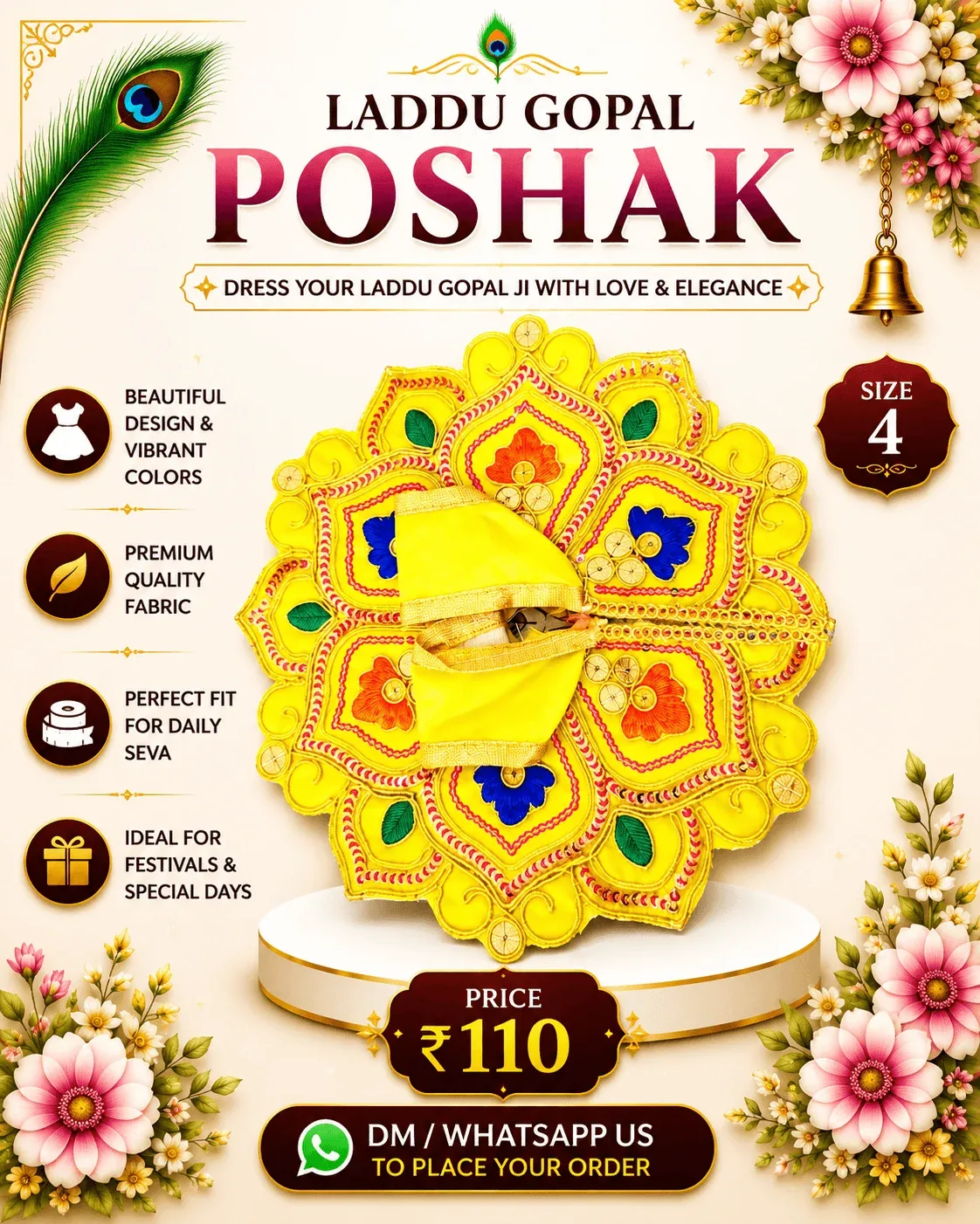 Sunflower Yellow Ornate Poshak