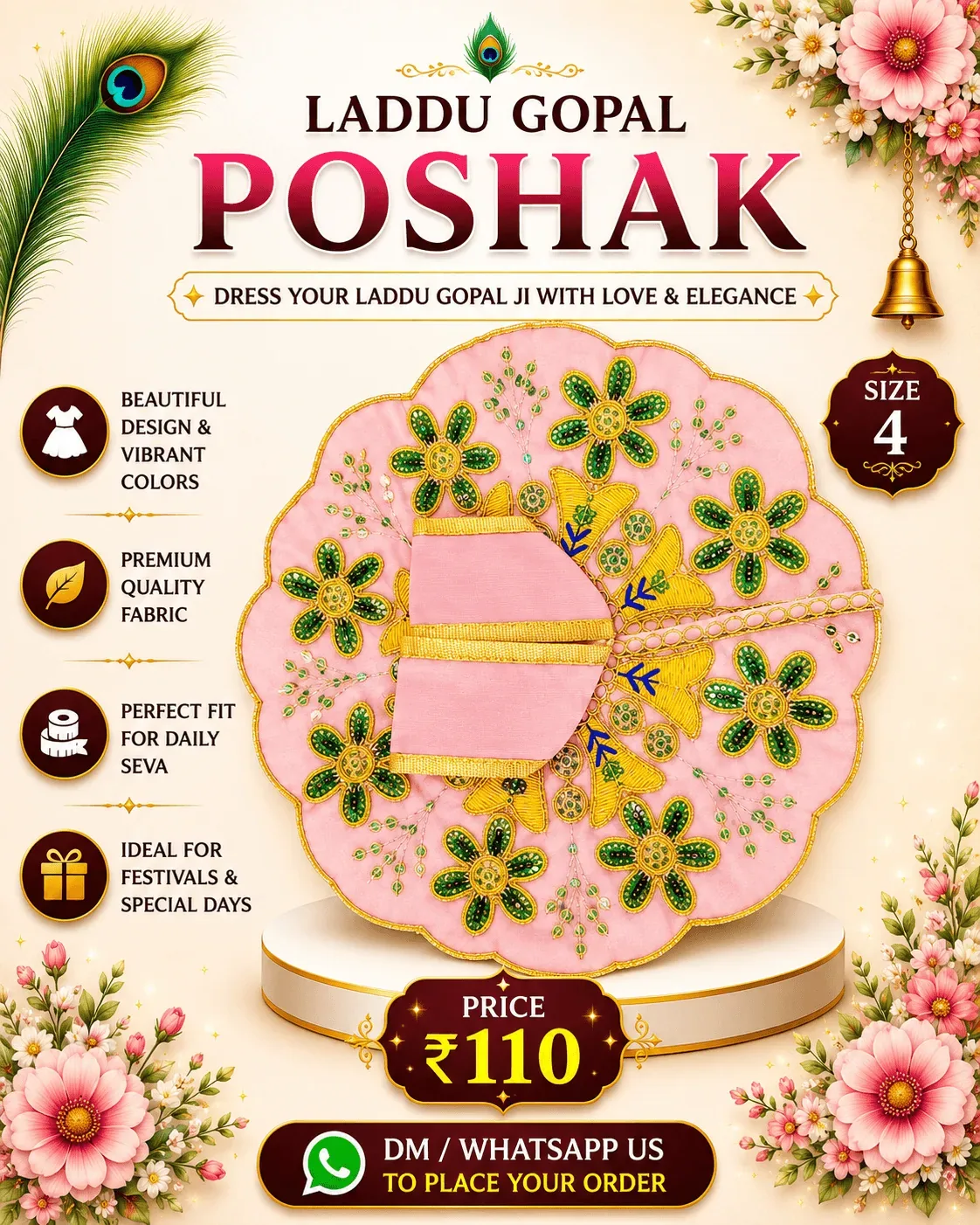 Turquoise Floral Gold Poshak