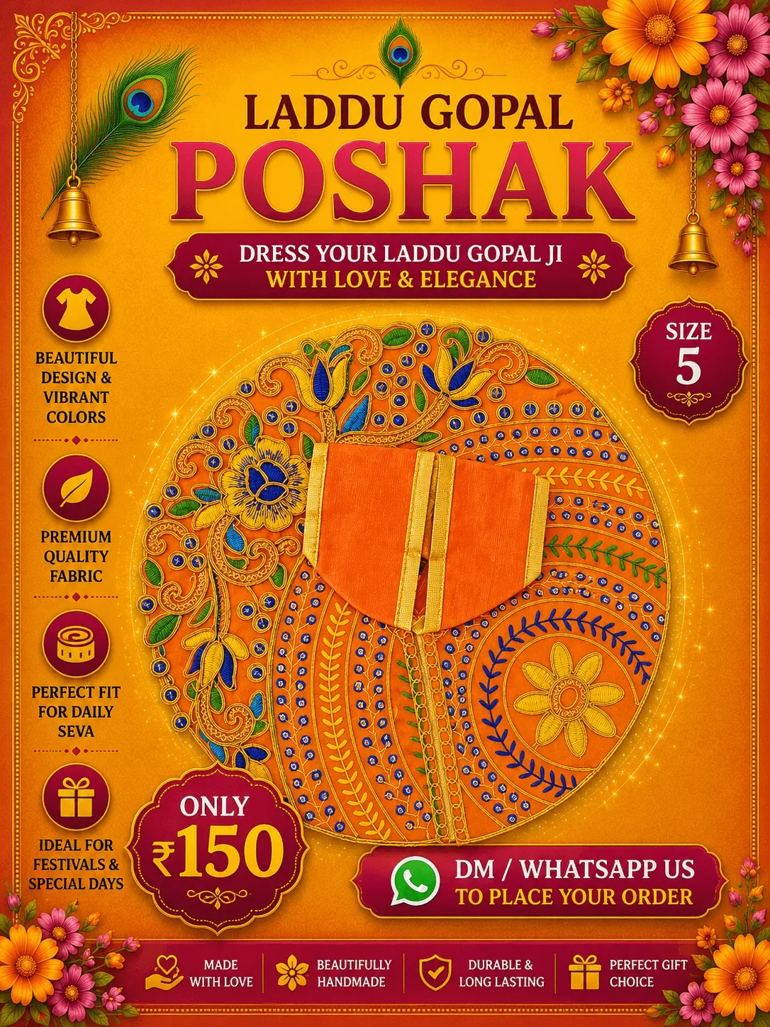 Sunset Orange Traditional Poshak