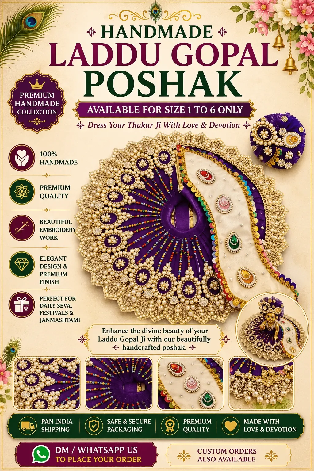 Handmade Purple Janmashtami Poshak